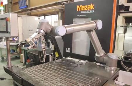 La pinza RG6 de OnRobot automatiza la carga de máquina CNC